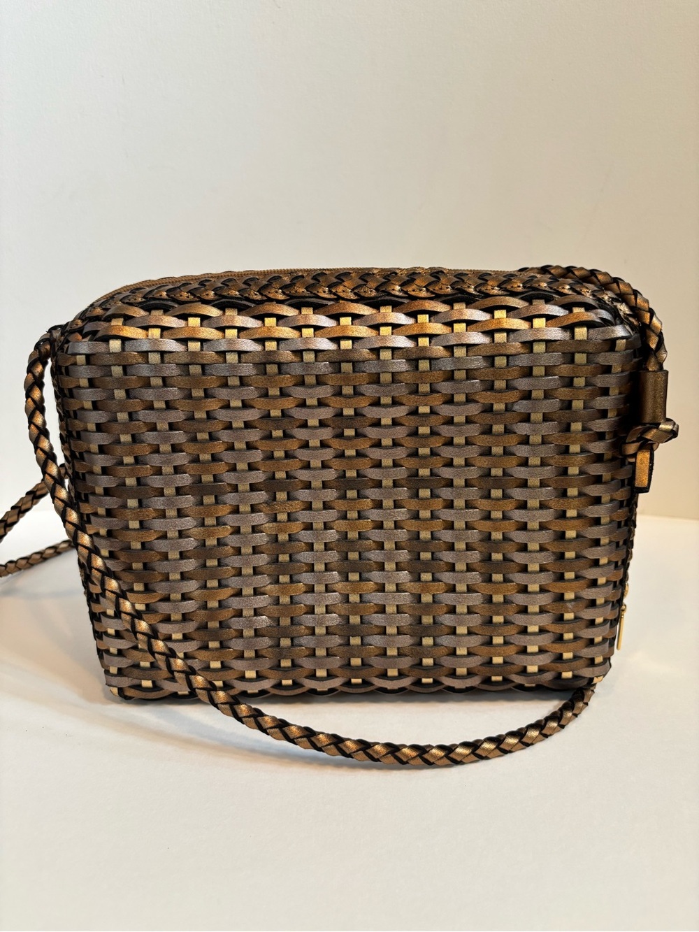 CEM vintage leather woven crossbody